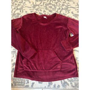 Born burgundy Velvet like top   women's small‎